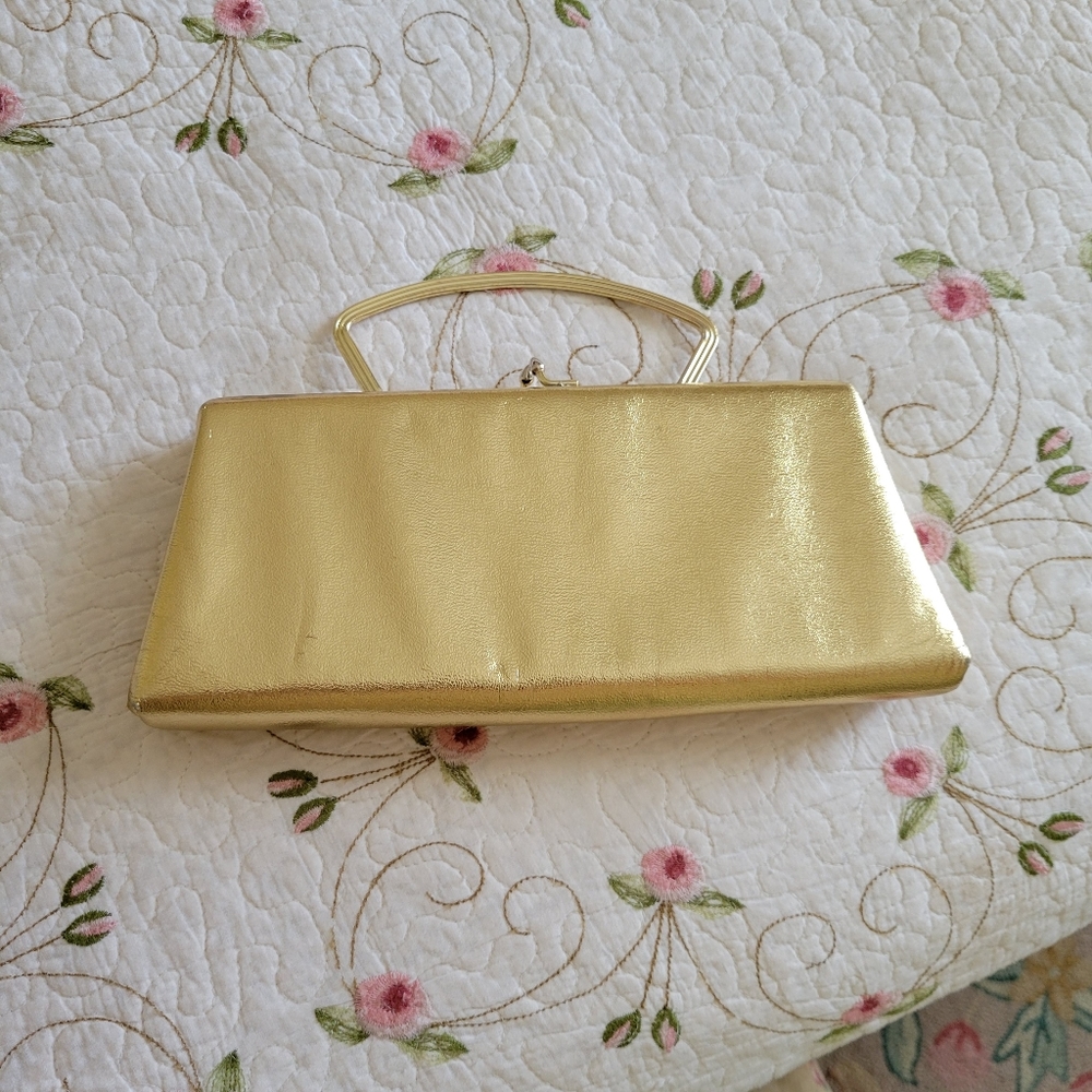 Harry Levine vintage gold clutch